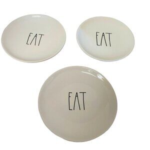 Rae Dunn Artisan Collection Dinner saucers Yum Ceramic Set Of 3  Plates 6 1/2"
